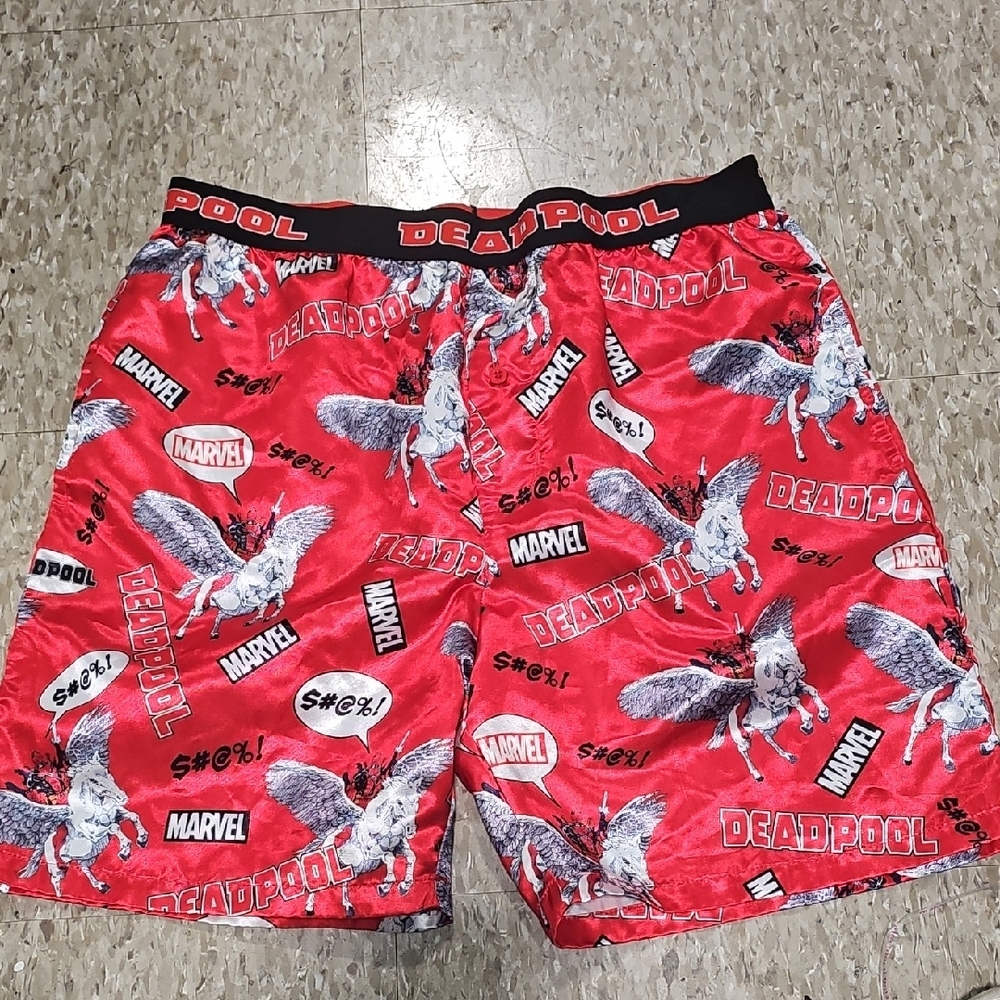 Deadpool Red Marvel Graphic Boxer Shorts. Size L with Pockets